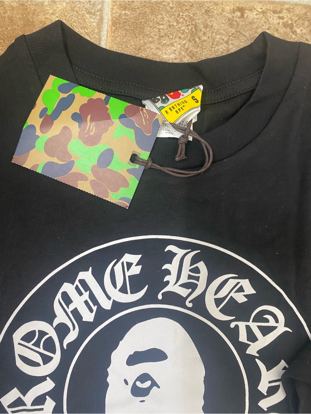 Bape Black and White Graphic Short Sleeve Tee - Picture 5 of 5